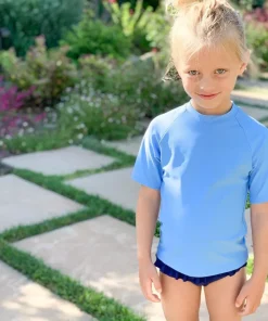 minnow Unisex Short Sleeve Rashguard Peri Blue Fashion