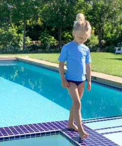 minnow Unisex Short Sleeve Rashguard Peri Blue Fashion