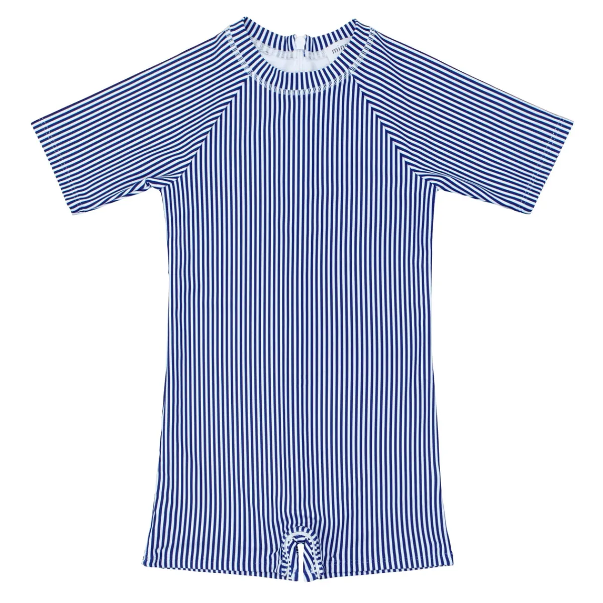 minnow Unisex Short Sleeve Rashguard One Piece Navy Stripe New