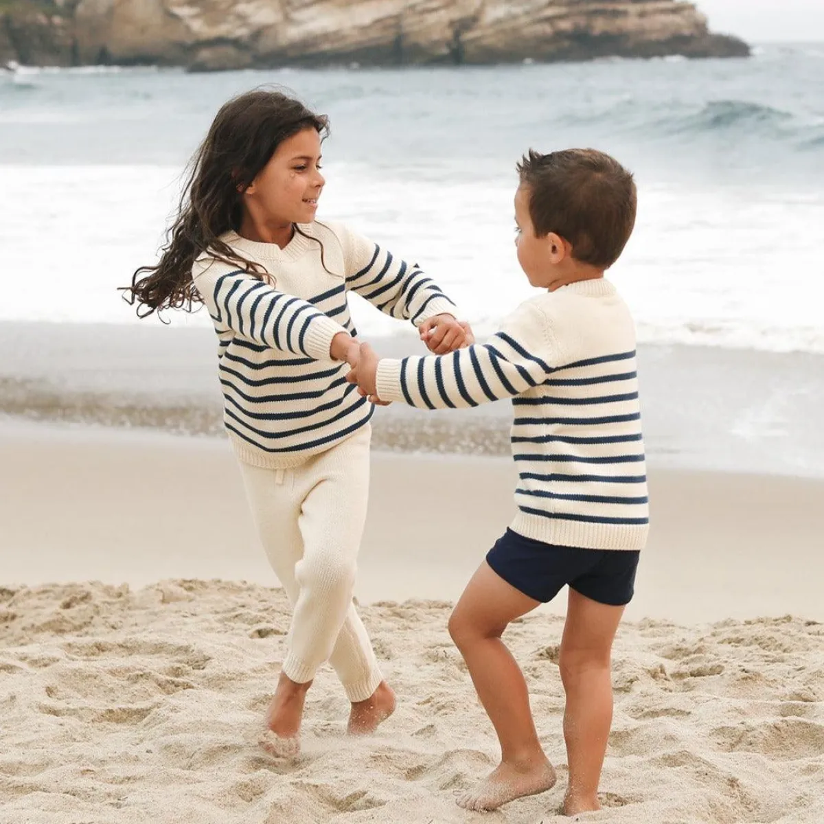 minnow Unisex Sweater Breton Stripe Knit Clearance