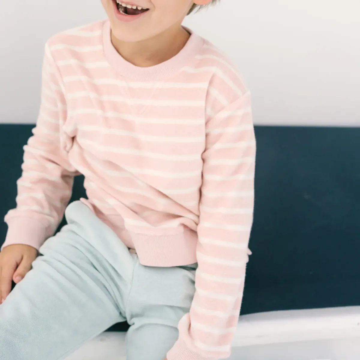 minnow Unisex Terry Sweatshirt | Swim Pink And Cream Online