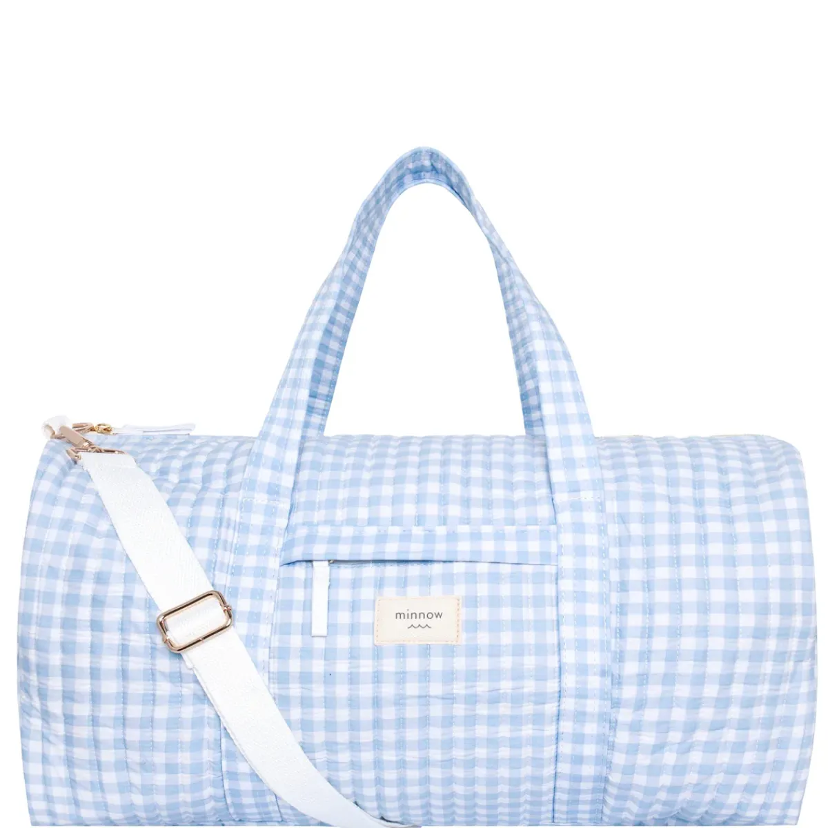 minnow Weekender Bag Oasis Blue Gingham Fashion
