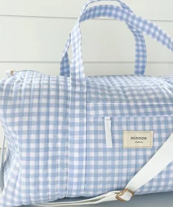 minnow Weekender Bag Oasis Blue Gingham Fashion