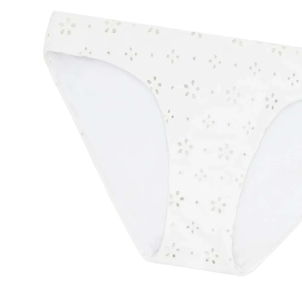minnow Women's Bikini Bottom White Eyelet Clearance