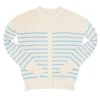 minnow Women's Cardigan Cream And Peri Blue Stripe Outlet