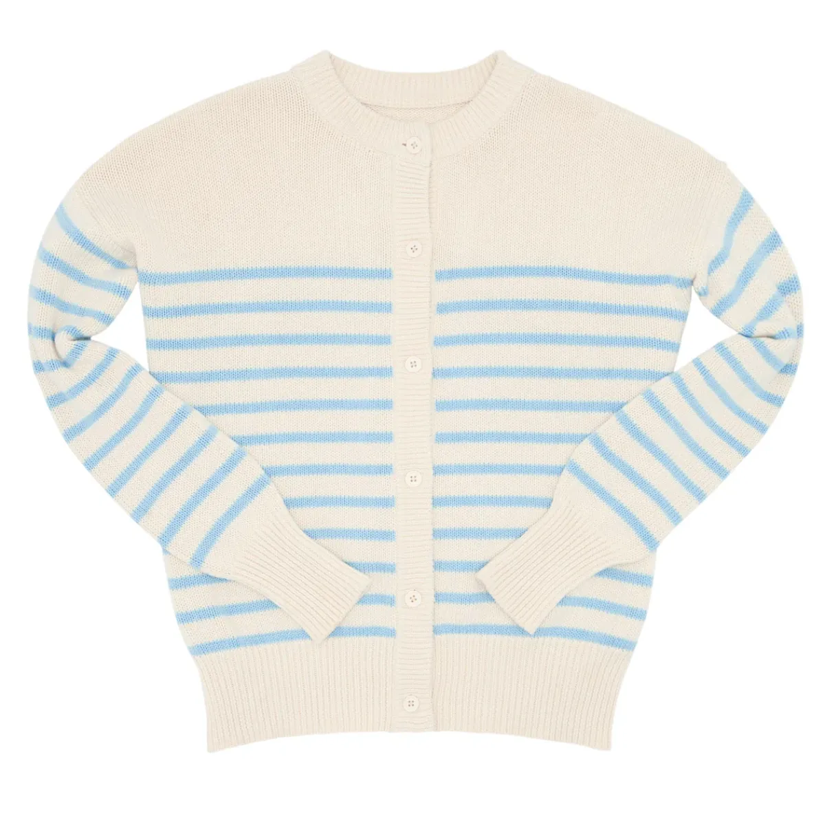 minnow Women's Cardigan Cream And Peri Blue Stripe Outlet