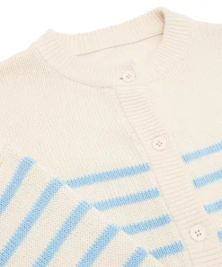 minnow Women's Cardigan Cream And Peri Blue Stripe Outlet