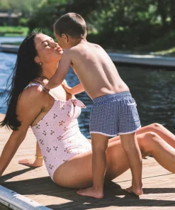 minnow Women's Gathered One Piece Raspberry Red Discount