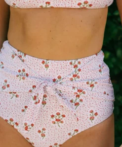 minnow Women's High Waist Bikini Bottom | Swim Raspberry Red New