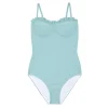minnow Women's Ruffle Edge One Piece Sea Blue Best