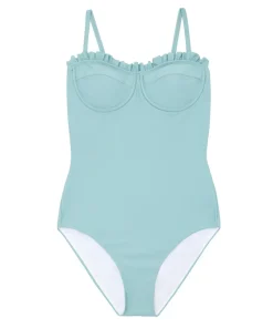 minnow Women's Ruffle Edge One Piece Sea Blue Best