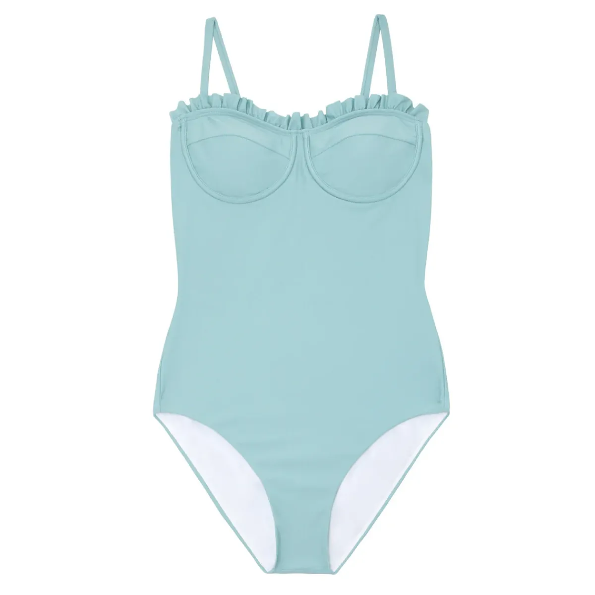 minnow Women's Ruffle Edge One Piece Sea Blue Best
