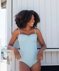 minnow Women's Ruffle Edge One Piece Sea Blue Best