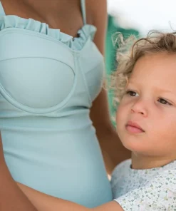 minnow Women's Ruffle Edge One Piece Sea Blue Best