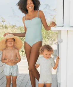 minnow Women's Ruffle Edge One Piece Sea Blue Best