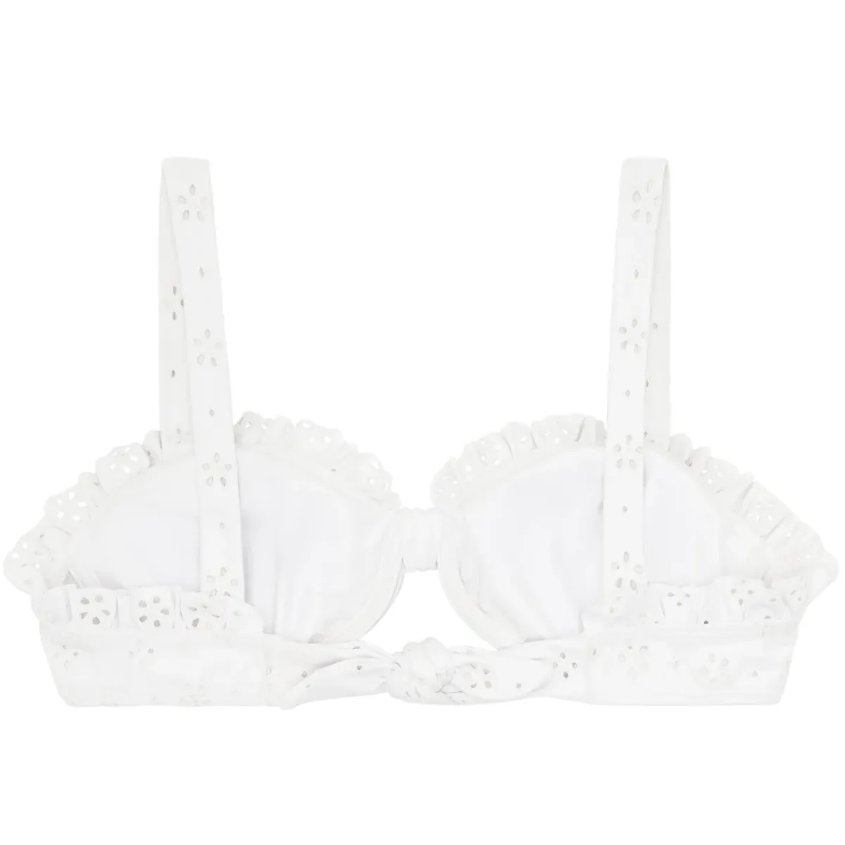 minnow Women's Tie Knot Bikini Top White Eyelet Clearance